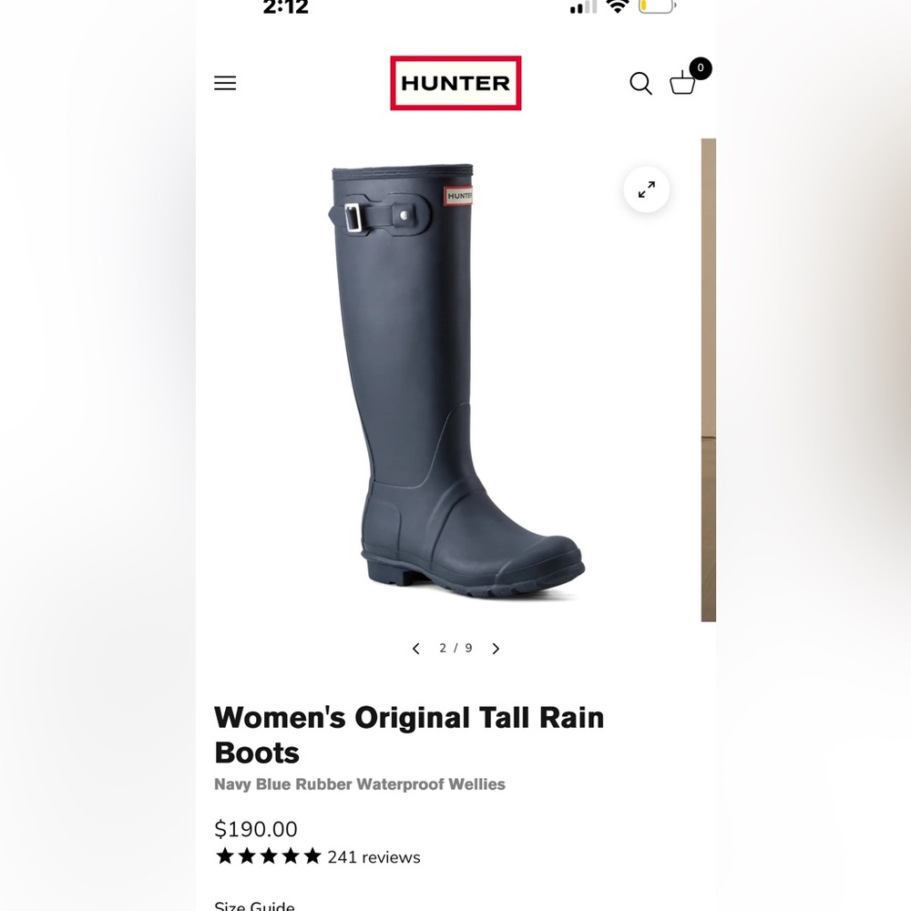 Hunter Women's Original Tall Navy Boots